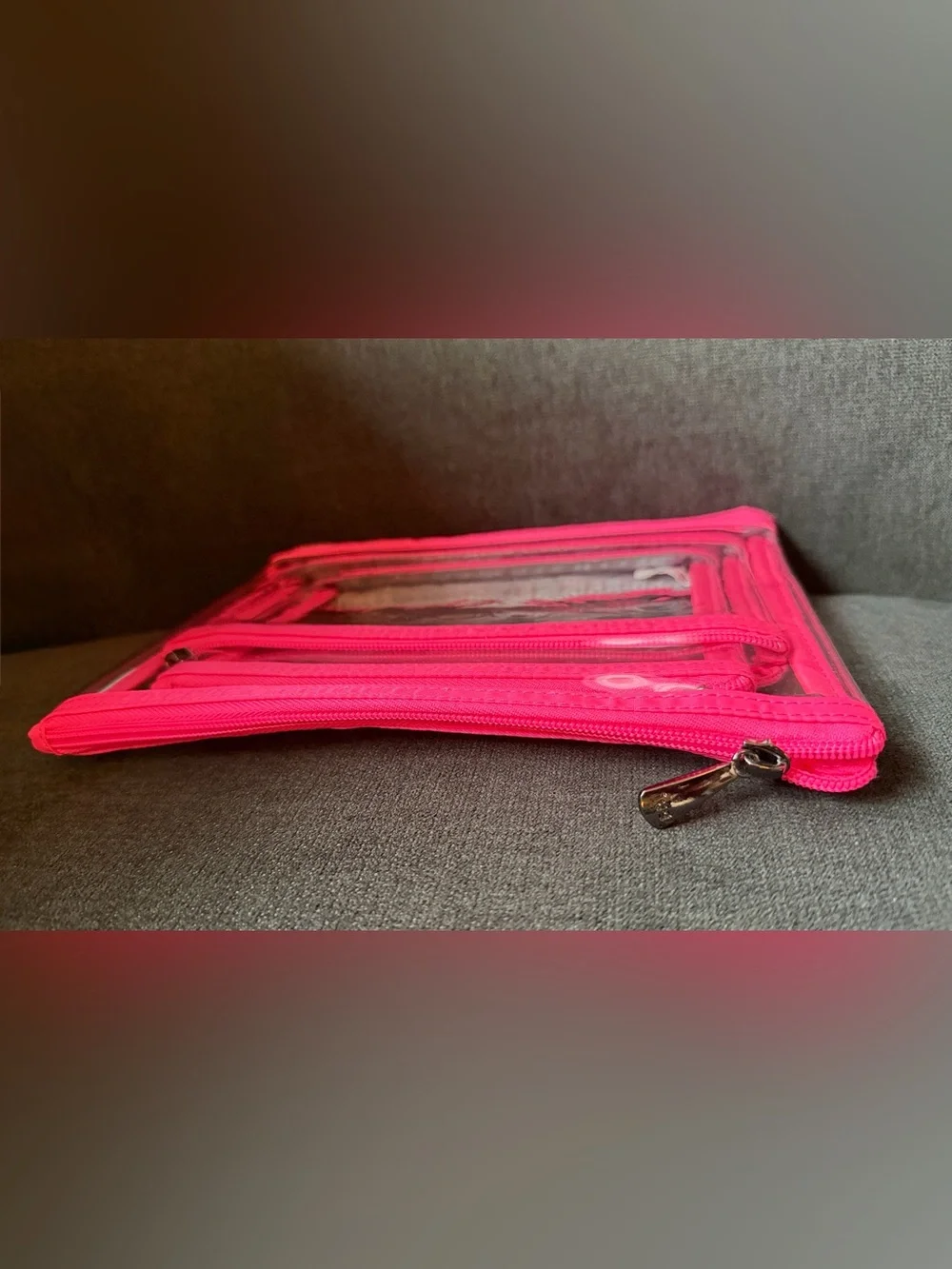 Lug Three-piece 3-piece Envelope Clearview Zip Organizer Bags – Magenta Hot Pink